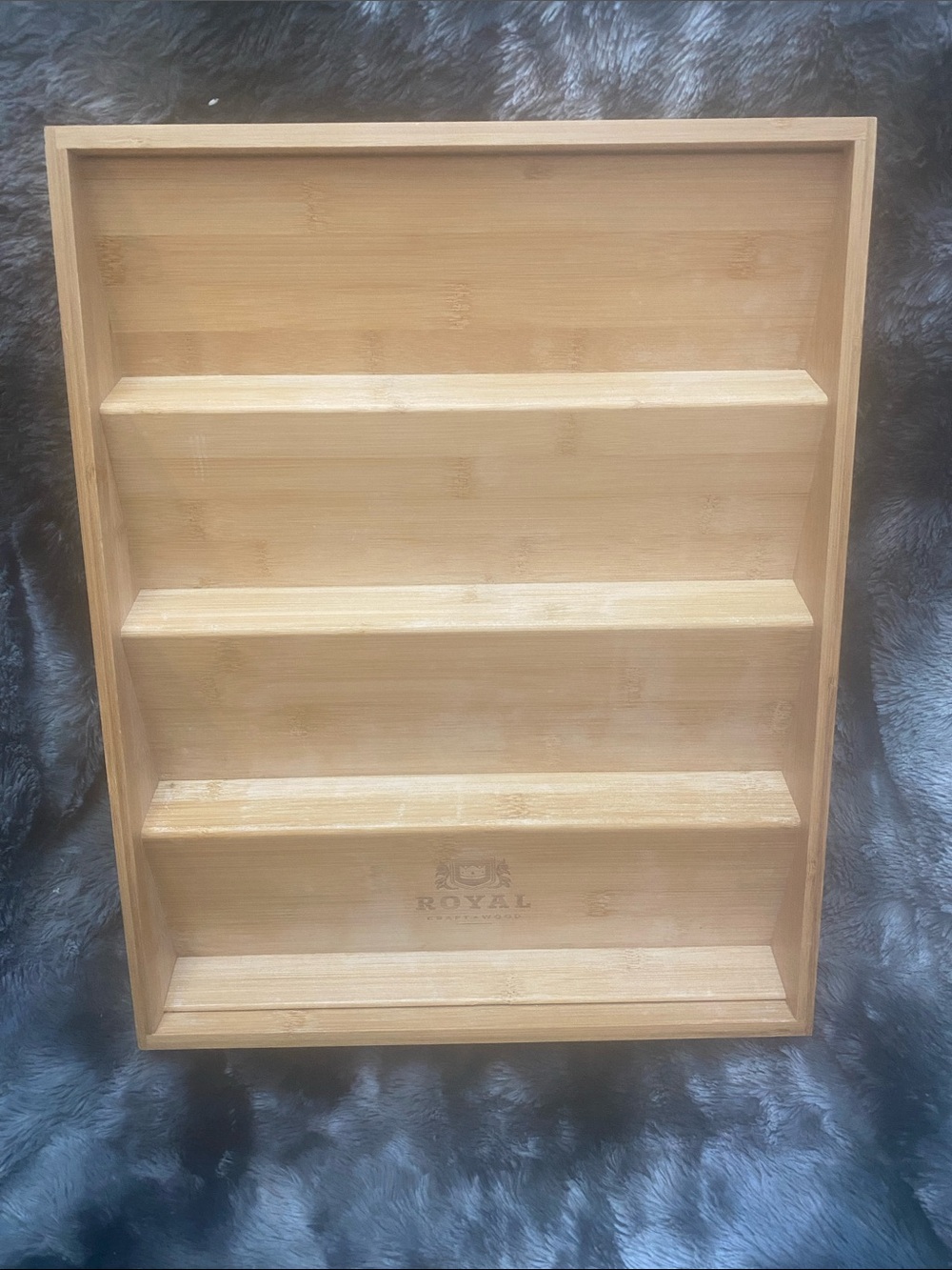 Bamboo Wall Display Shelf in Natural Wood